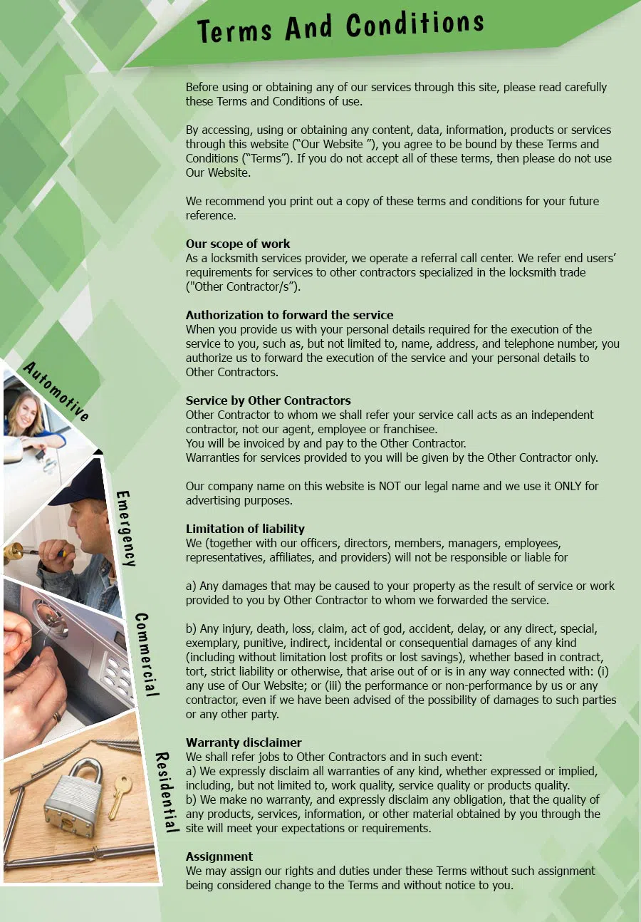Aqua Locksmith Store Fort Worth, TX 817-458-3305 - TermsAndConditions-2